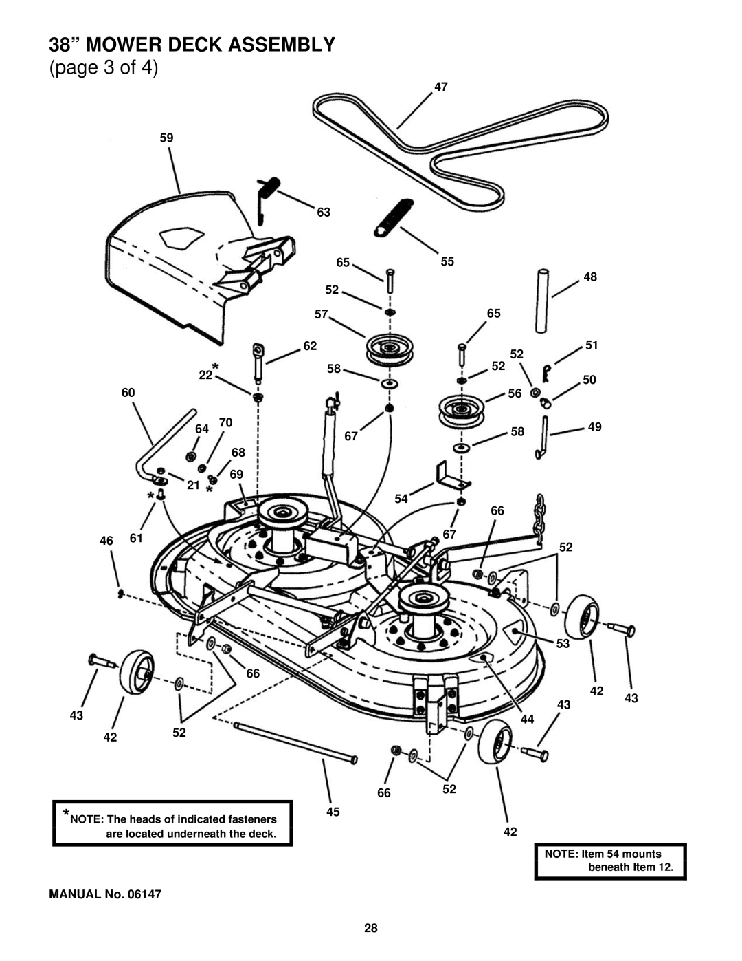 Snapper YZ15384BVE, YZ145333BVE, YZ15334BVE, YZ145383BVE manual Manual No 