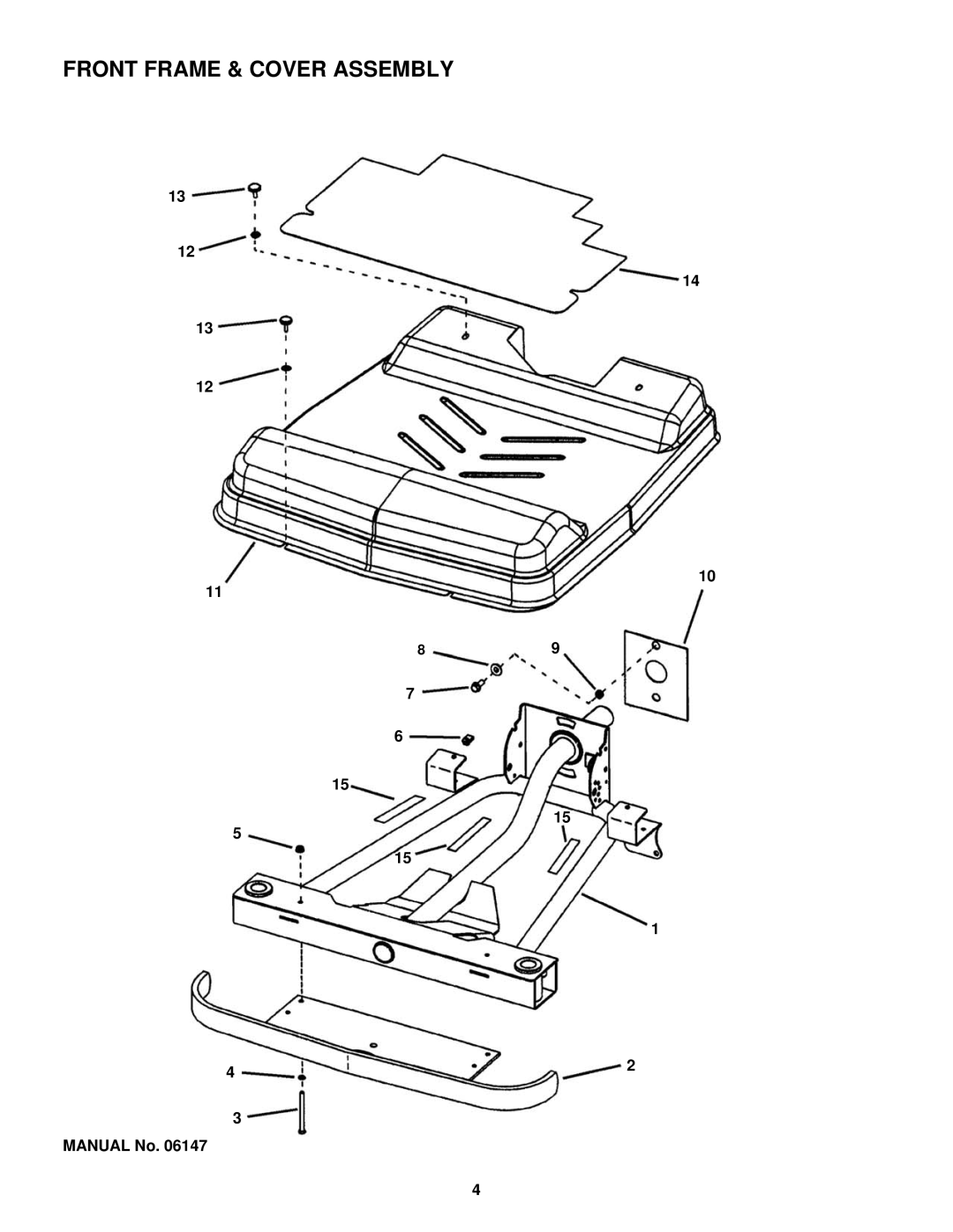 Snapper YZ15384BVE, YZ145333BVE, YZ15334BVE, YZ145383BVE manual Front Frame & Cover Assembly 