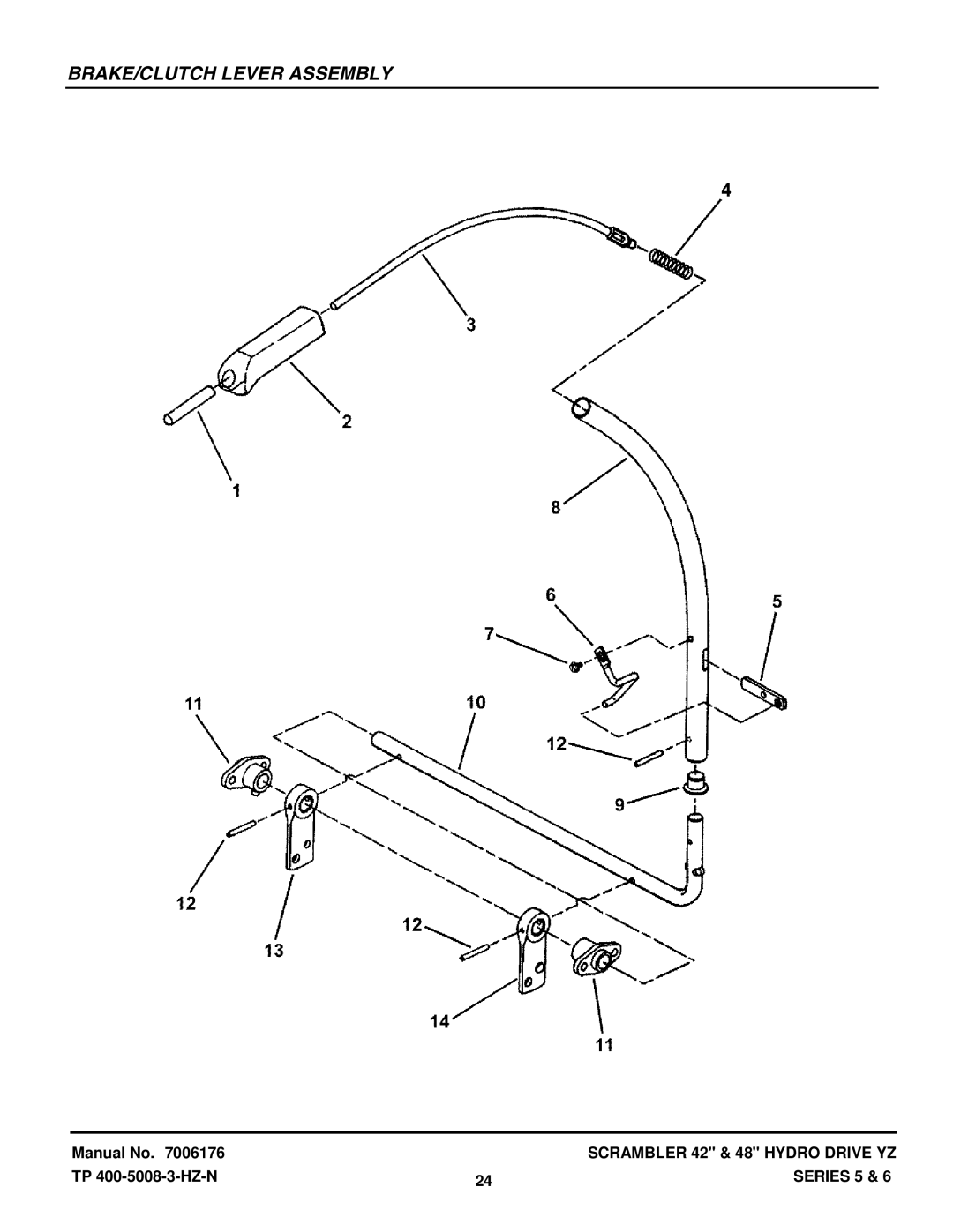 Snapper YZ20485BVE, YZ18426BVE, YZ18425BVE, YZ20486BVE manual BRAKE/CLUTCH Lever Assembly 