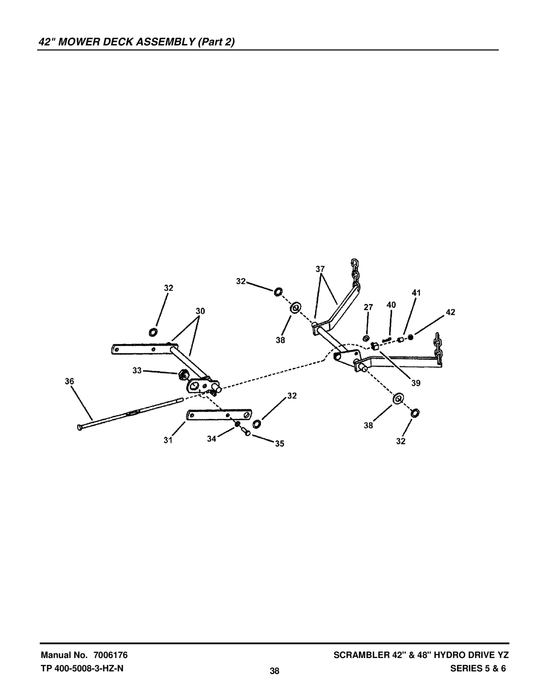 Snapper YZ18425BVE, YZ20485BVE, YZ18426BVE, YZ20486BVE manual Mower Deck Assembly Part 