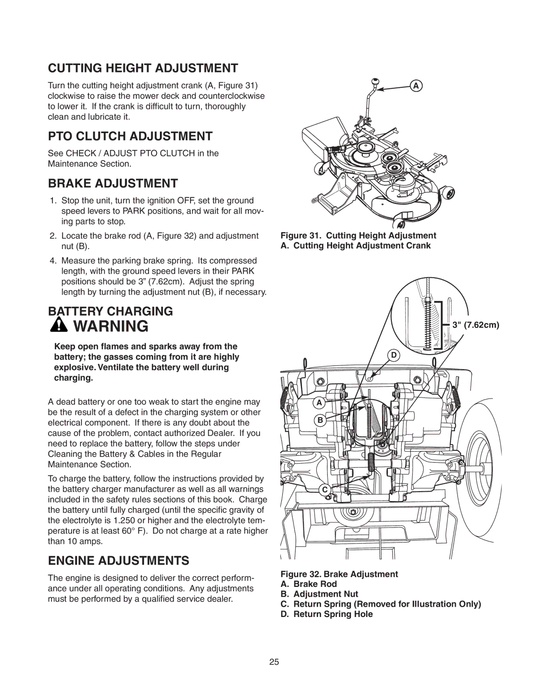 Snapper Z-Mow / 150Z manual Cutting Height Adjustment, PTO Clutch Adjustment, Brake Adjustment, Battery Charging 