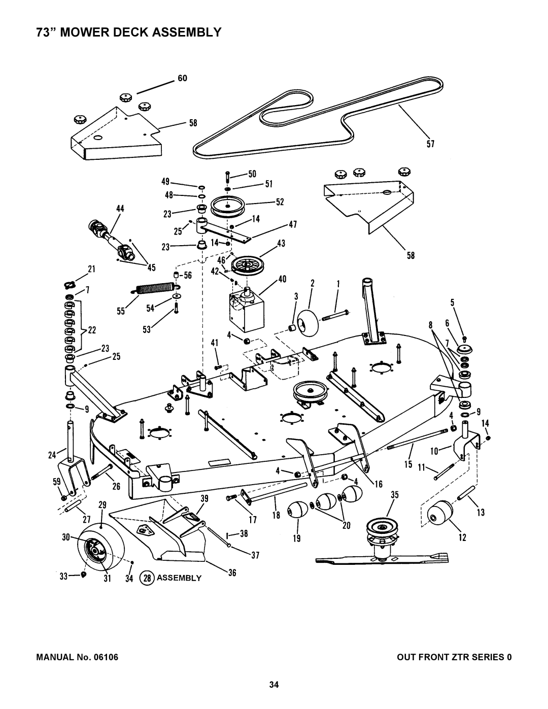 Snapper ZF2500KH, ZF2200K manual Mower Deck Assembly 