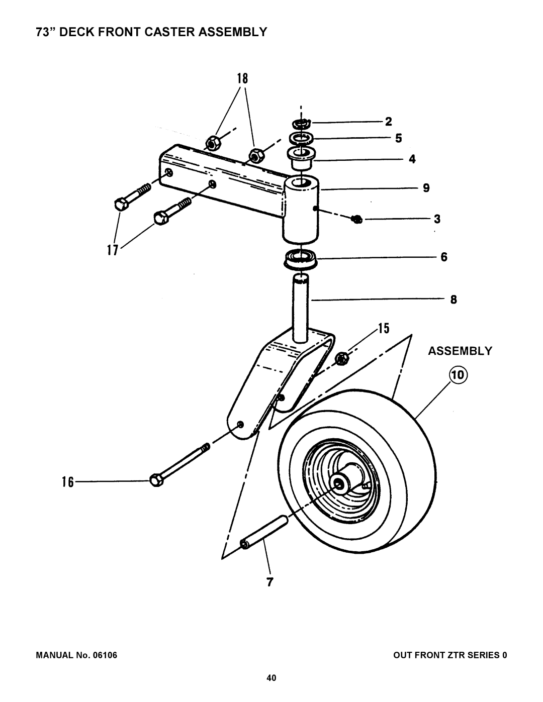 Snapper ZF2500KH, ZF2200K manual Deck Front Caster Assembly 