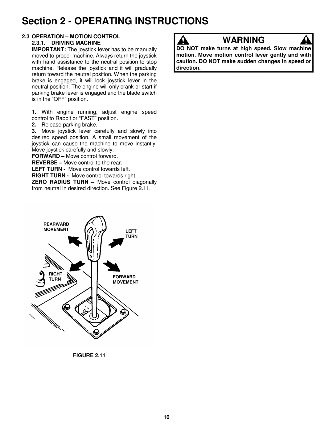 Snapper ZF2300GKU, ZF2100DKU, ZF5200M, ZF6100M important safety instructions Operation Motion Control Driving Machine 