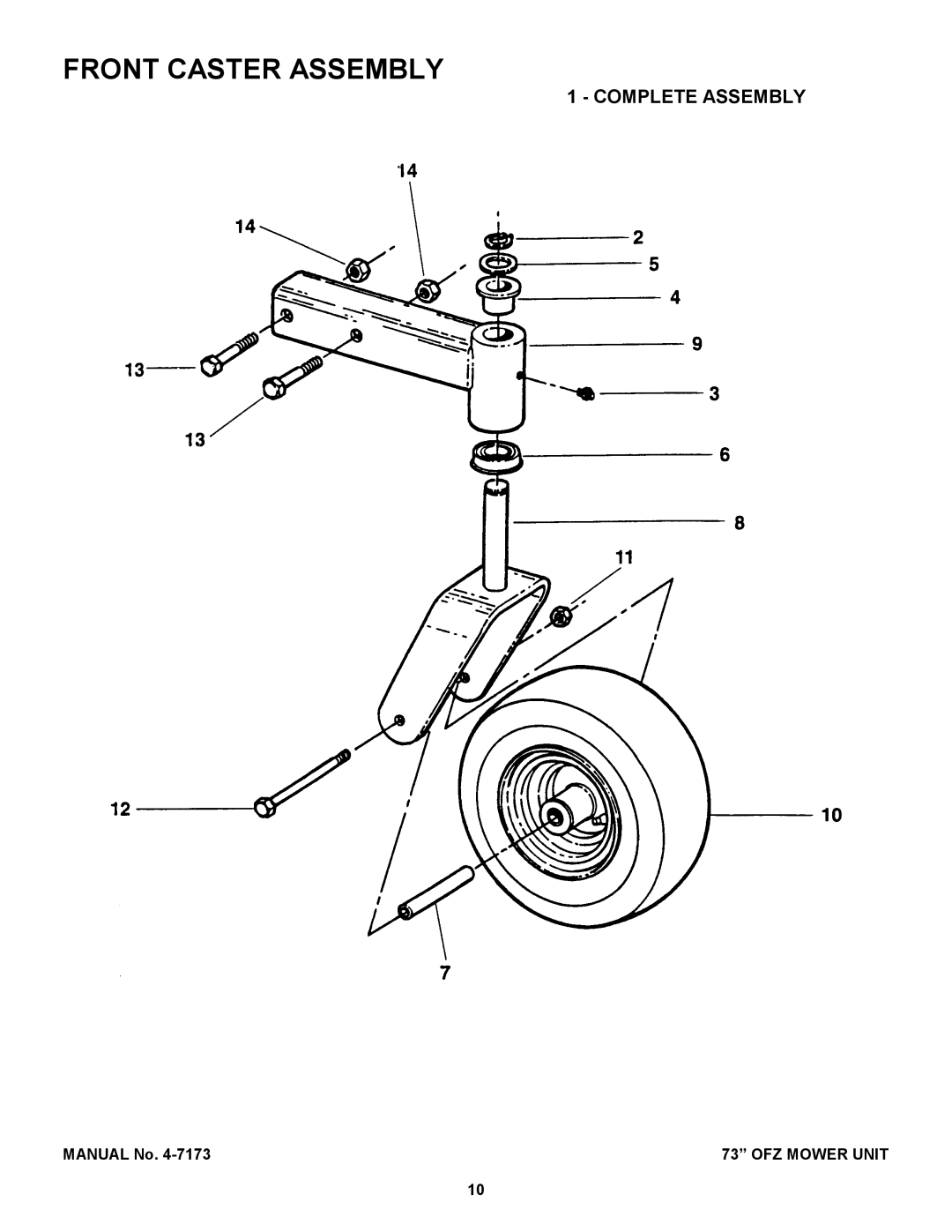 Snapper ZF7302M, ZF7301M manual Front Caster Assembly 