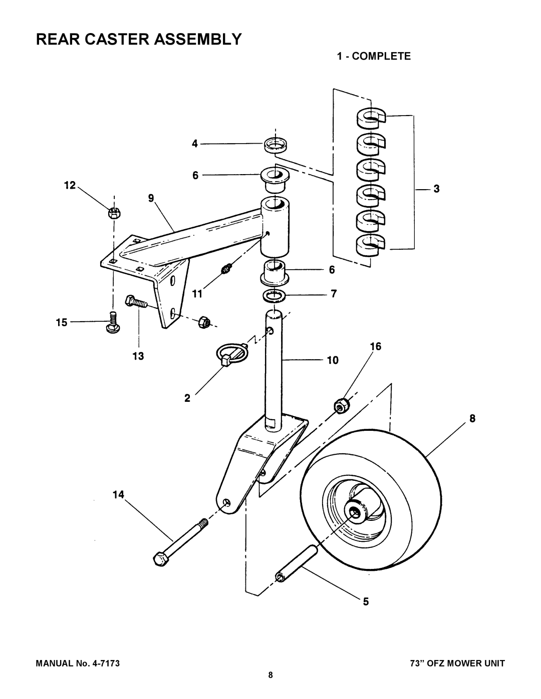 Snapper ZF7302M, ZF7301M manual Rear Caster Assembly 