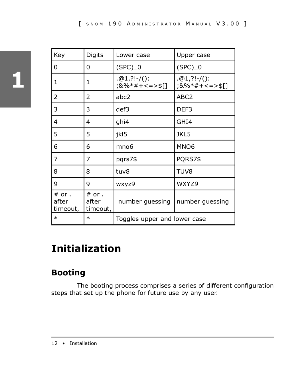 Snom 190 manual Initialization, Booting 