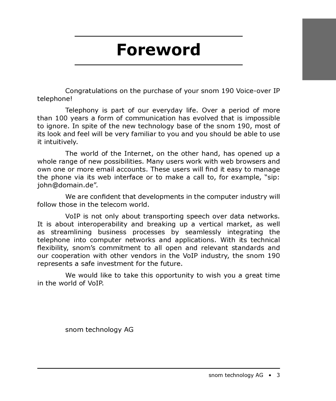 Snom 190 manual Foreword 