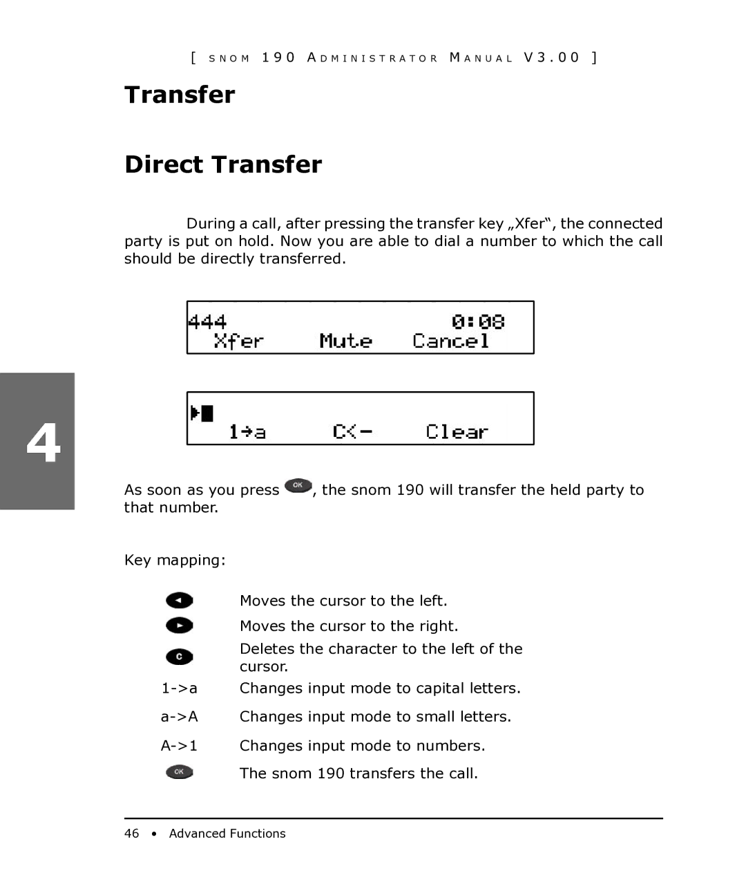 Snom 190 manual Transfer Direct Transfer 