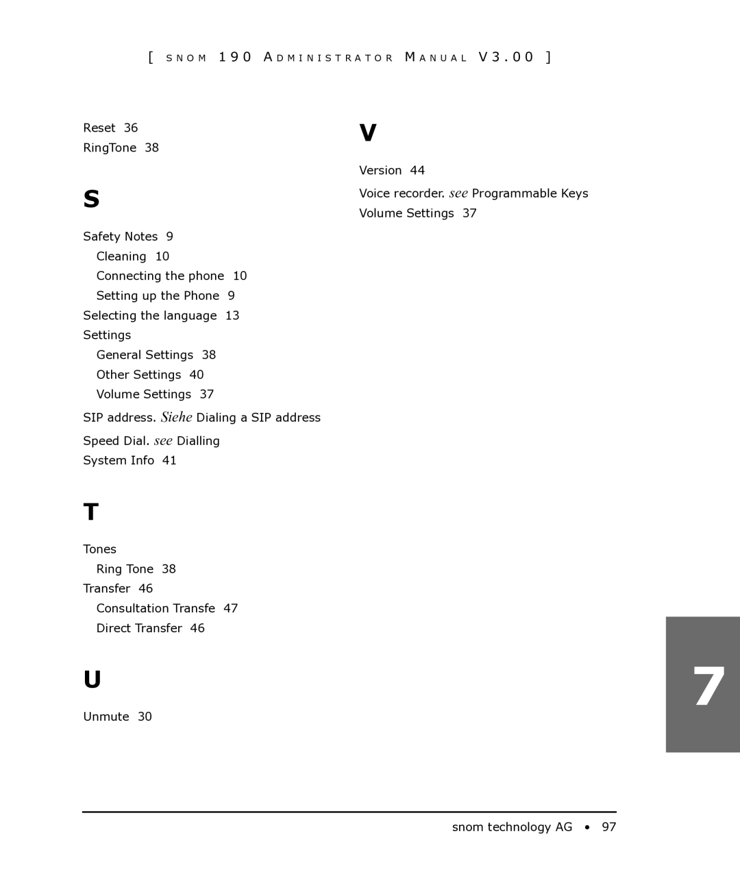 Snom 190 manual O M 1 9 0 a D M I N I S T R a T O R M a N U a L V 3 