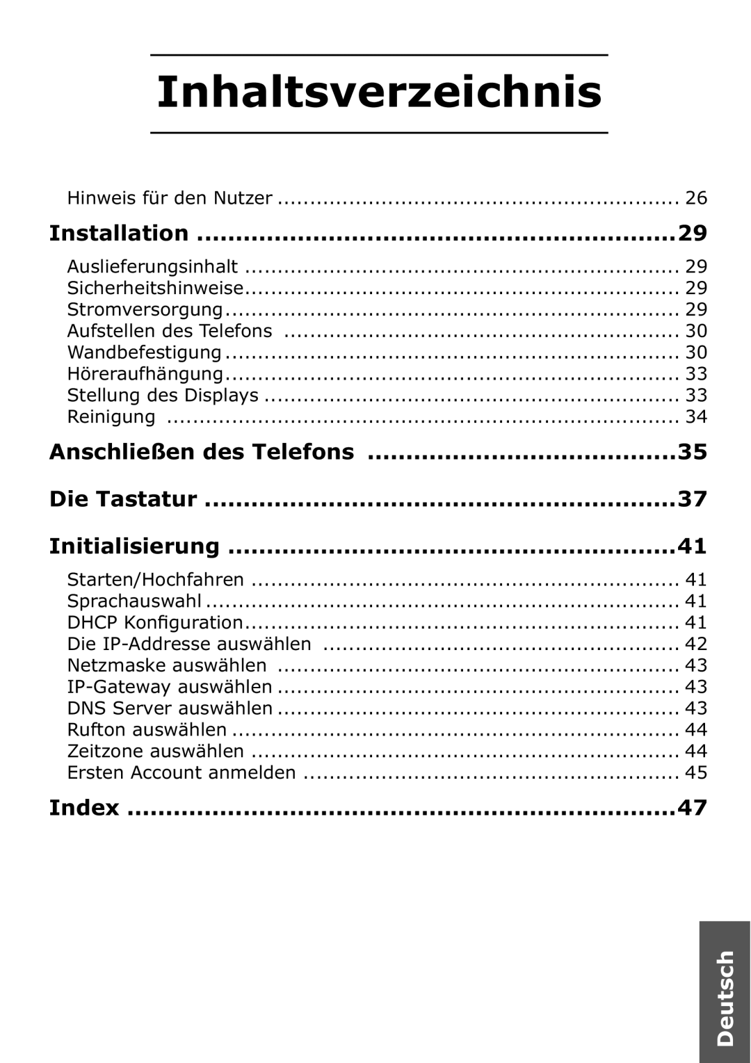 Snom 360 manual Inhaltsverzeichnis, Anschließen des Telefons 