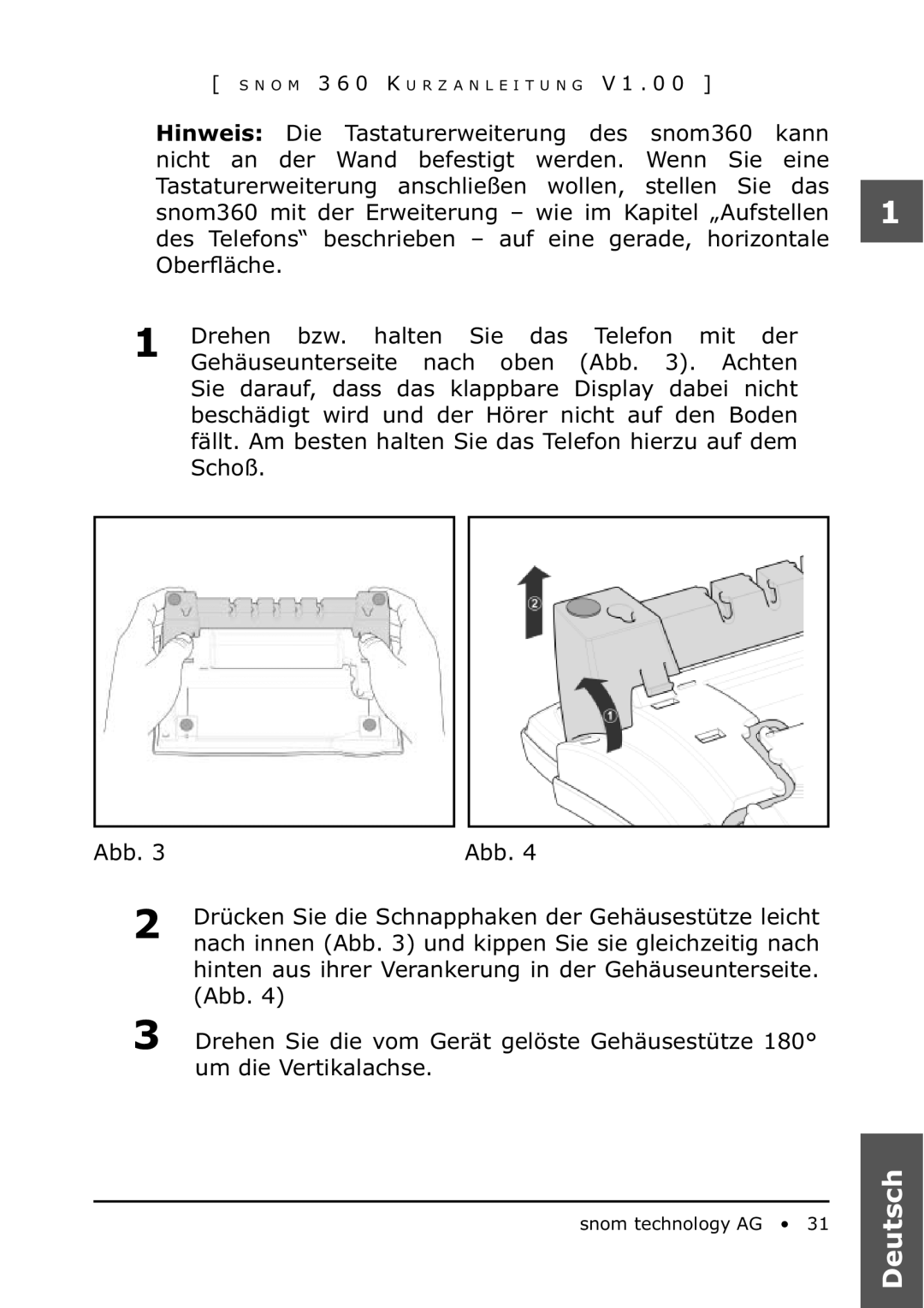 Snom 360 manual Deutsch 