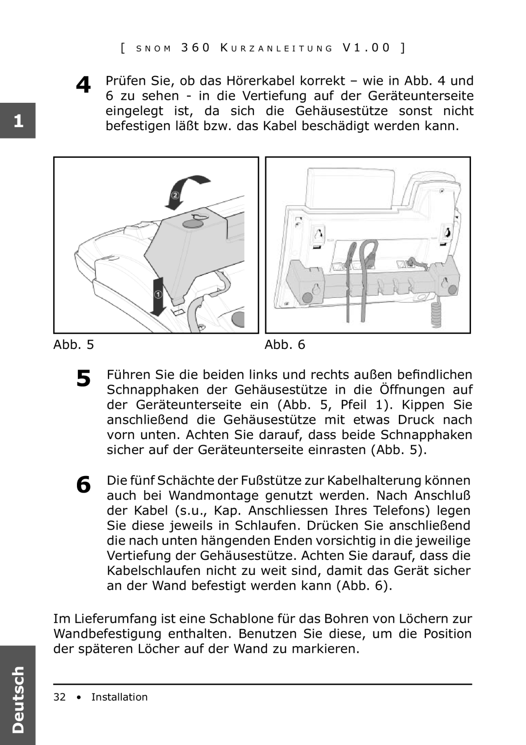 Snom 360 manual Deutsch 