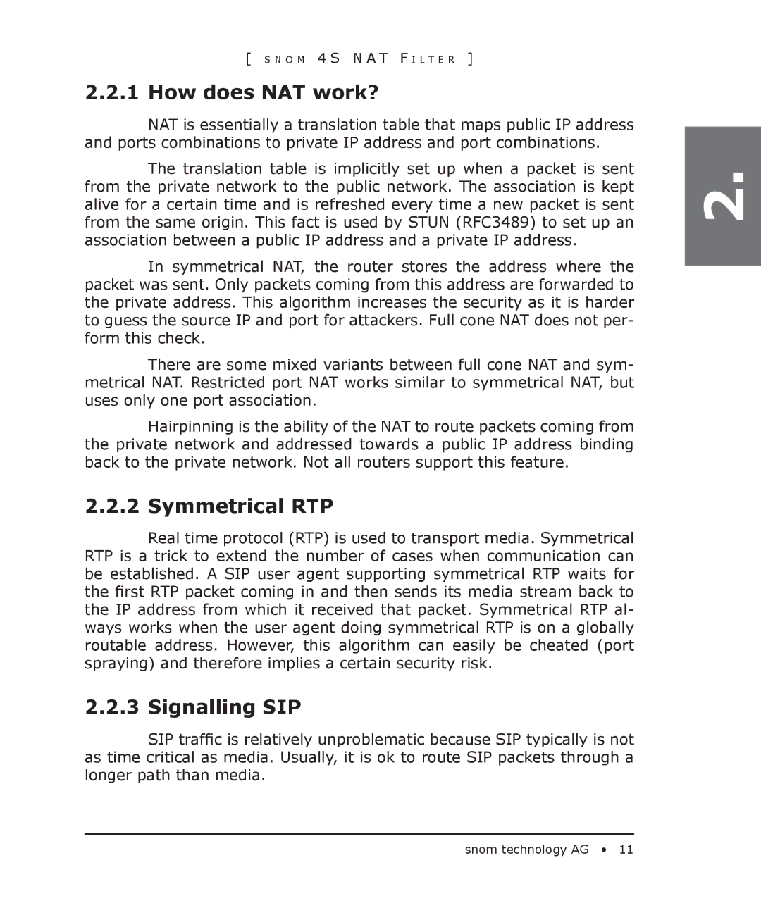 Snom 4S manual How does NAT work?, Symmetrical RTP, Signalling SIP 