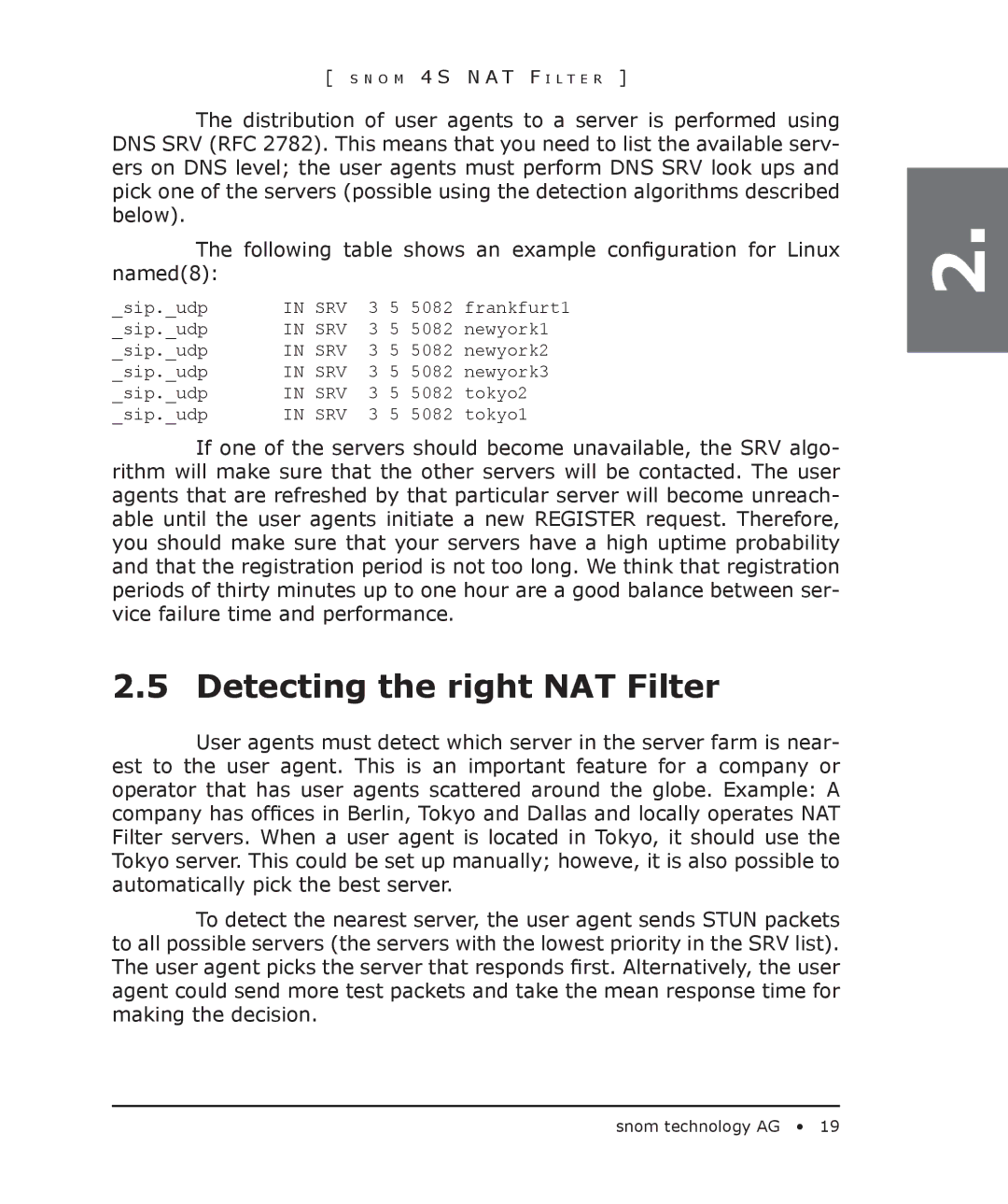 Snom 4S manual Detecting the right NAT Filter 