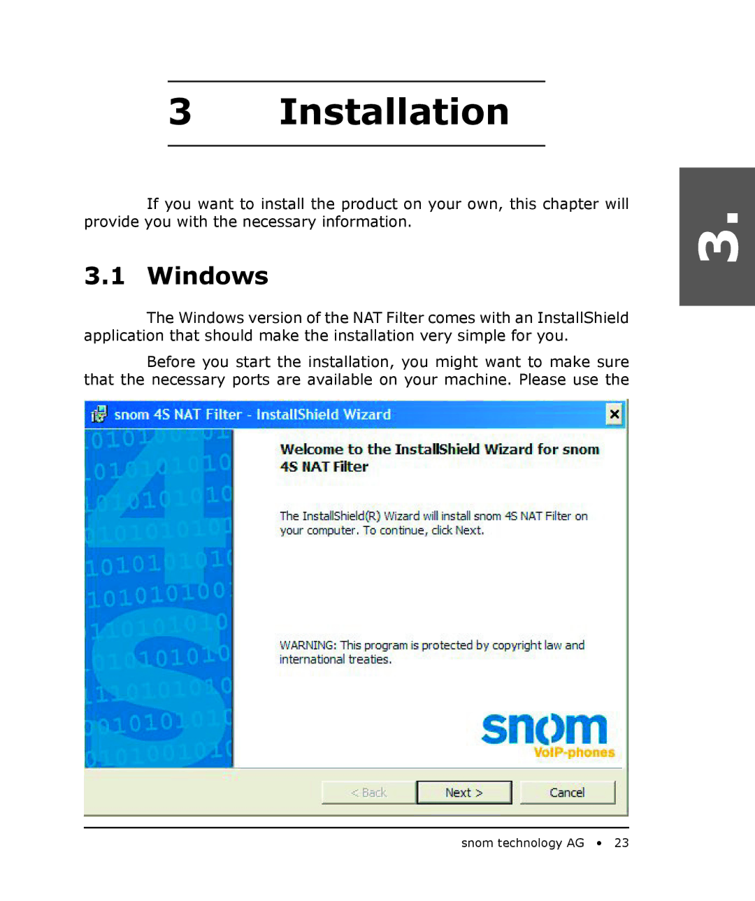 Snom 4S manual Installation, Windows 