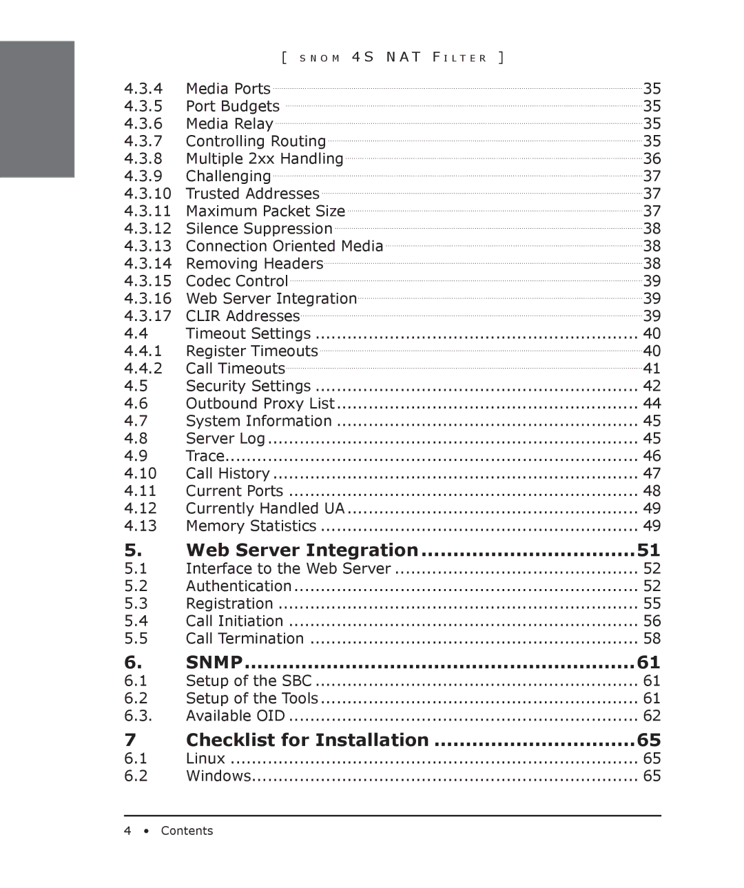 Snom 4S manual Snmp 