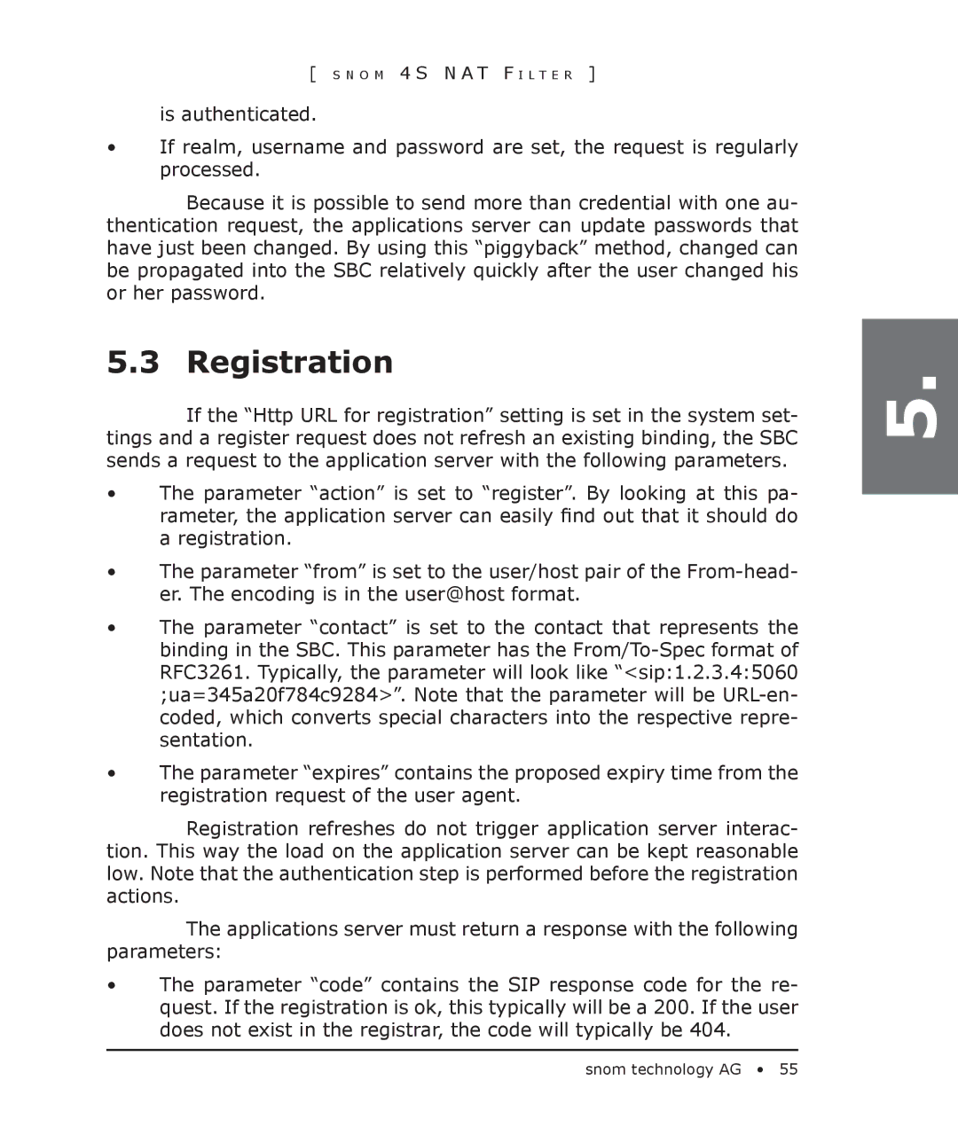 Snom 4S manual Registration 