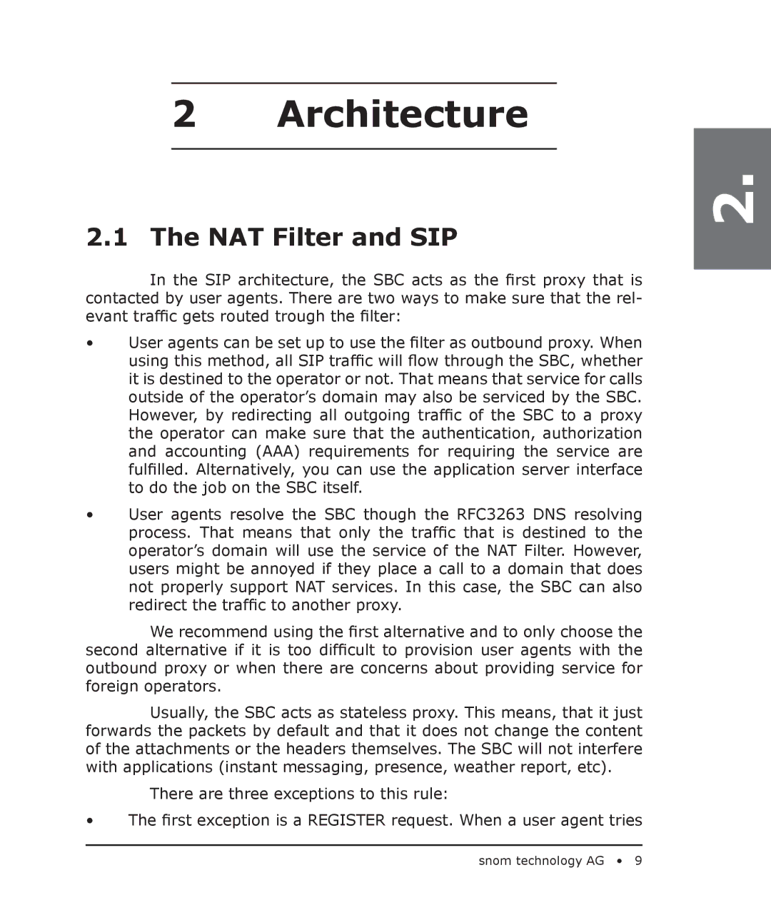 Snom 4S manual Architecture, NAT Filter and SIP 