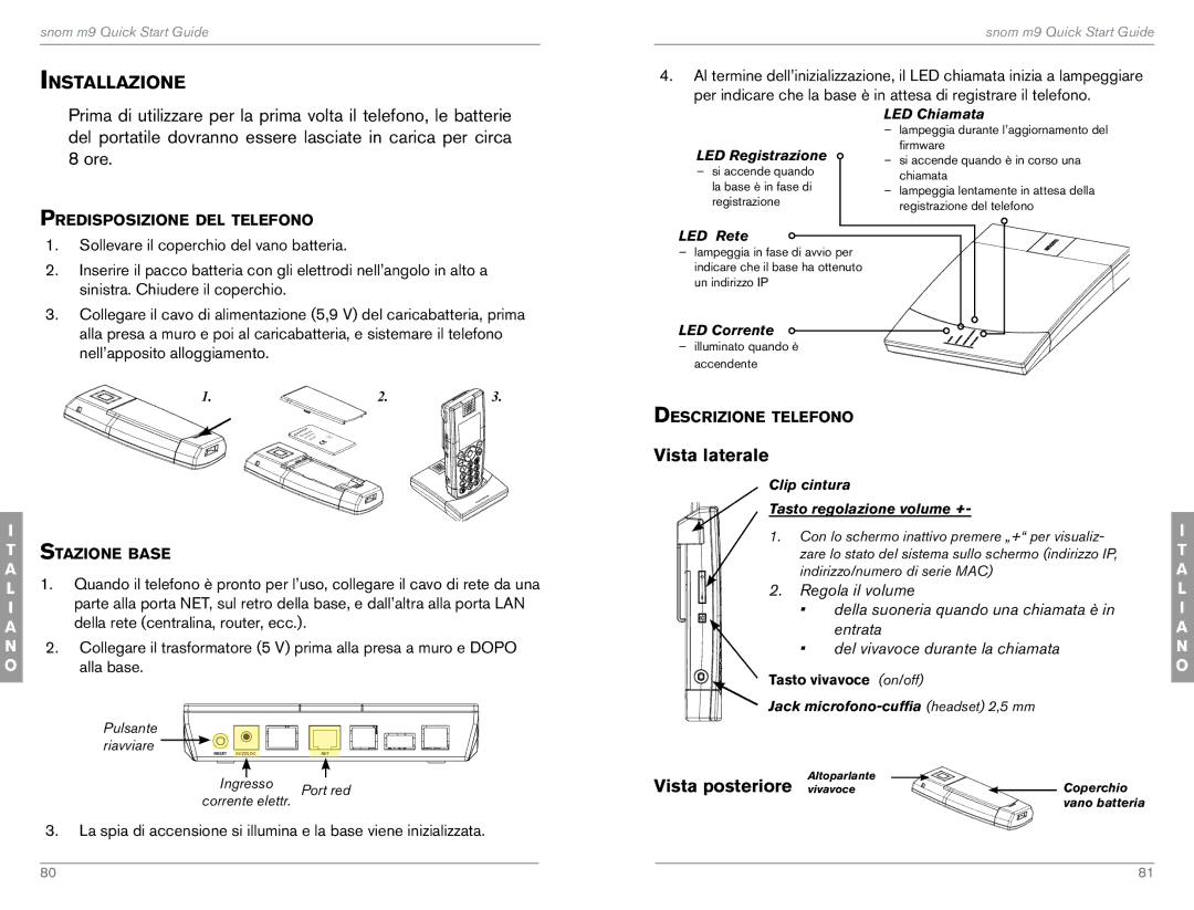 Snom M9 quick start Installazione, Vista laterale 