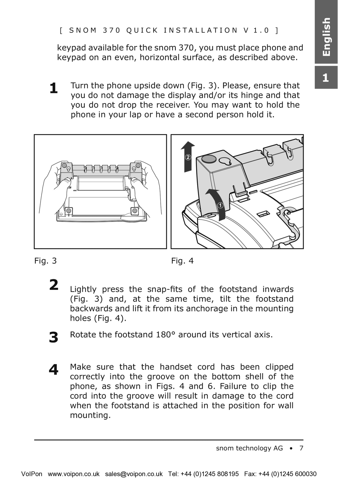 Snom snom 370 manual English 