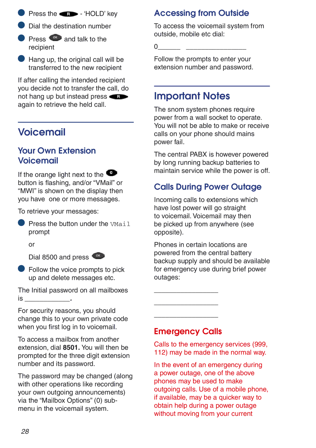 Snom VoIP PABX manual Voicemail 