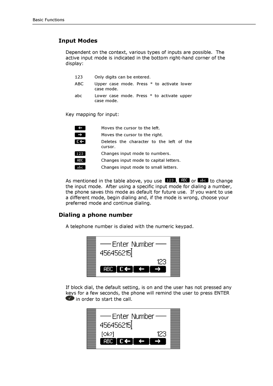 Snom VoIP Phone manual Input Modes, Dialing a phone number 