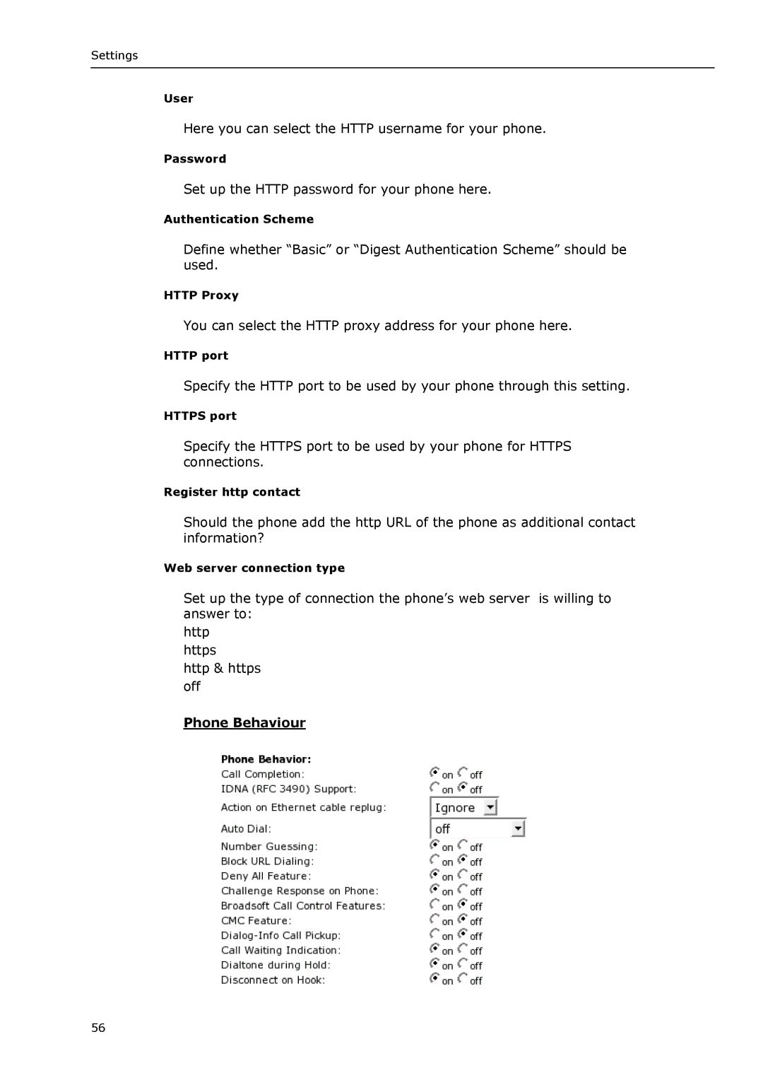 Snom VoIP Phone manual Phone Behaviour 