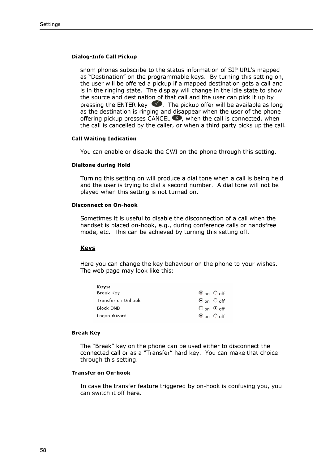 Snom VoIP Phone manual Keys 