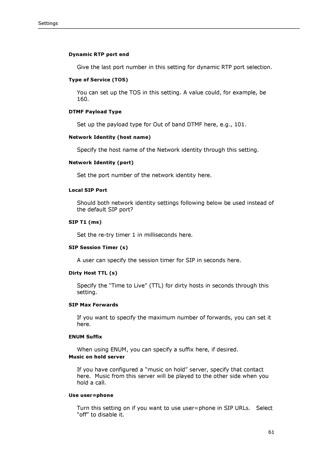 Snom VoIP Phone manual Set up the payload type for Out of band Dtmf here, e.g 