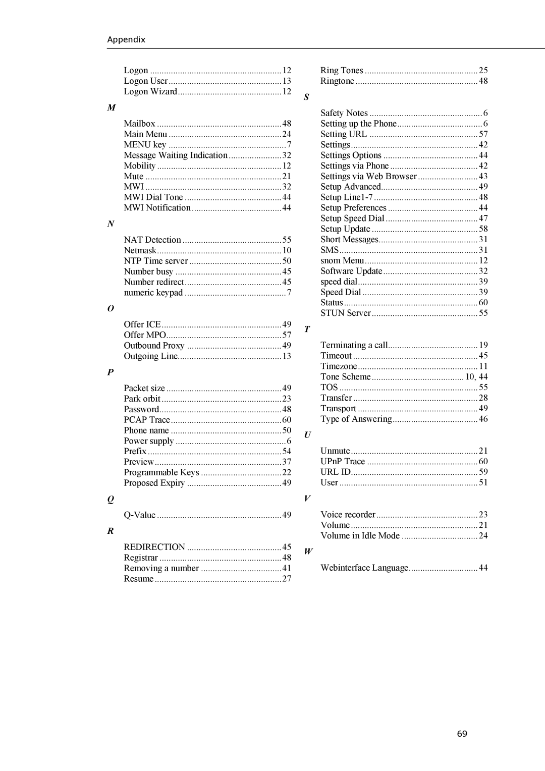 Snom VoIP Phone manual Tos 