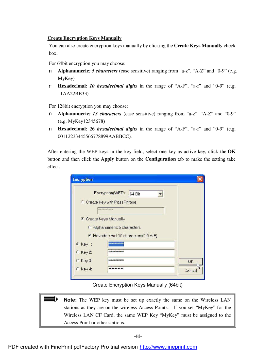 Socket Mobile 11Mbps manual Create Encryption Keys Manually 64bit 