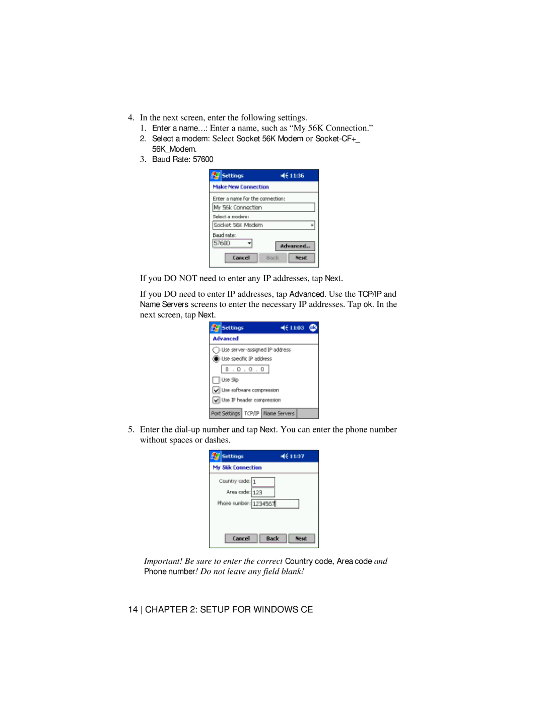 Socket Mobile 56K Modem Card manual Setup for Windows CE 