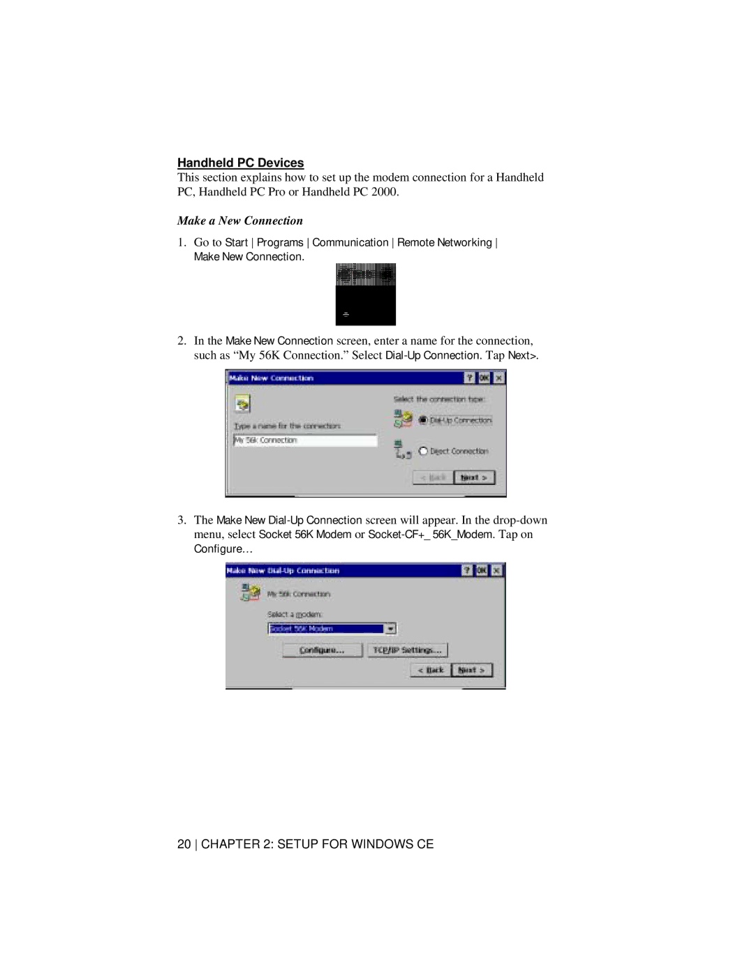 Socket Mobile 56K Modem Card manual Handheld PC Devices, Configure… 