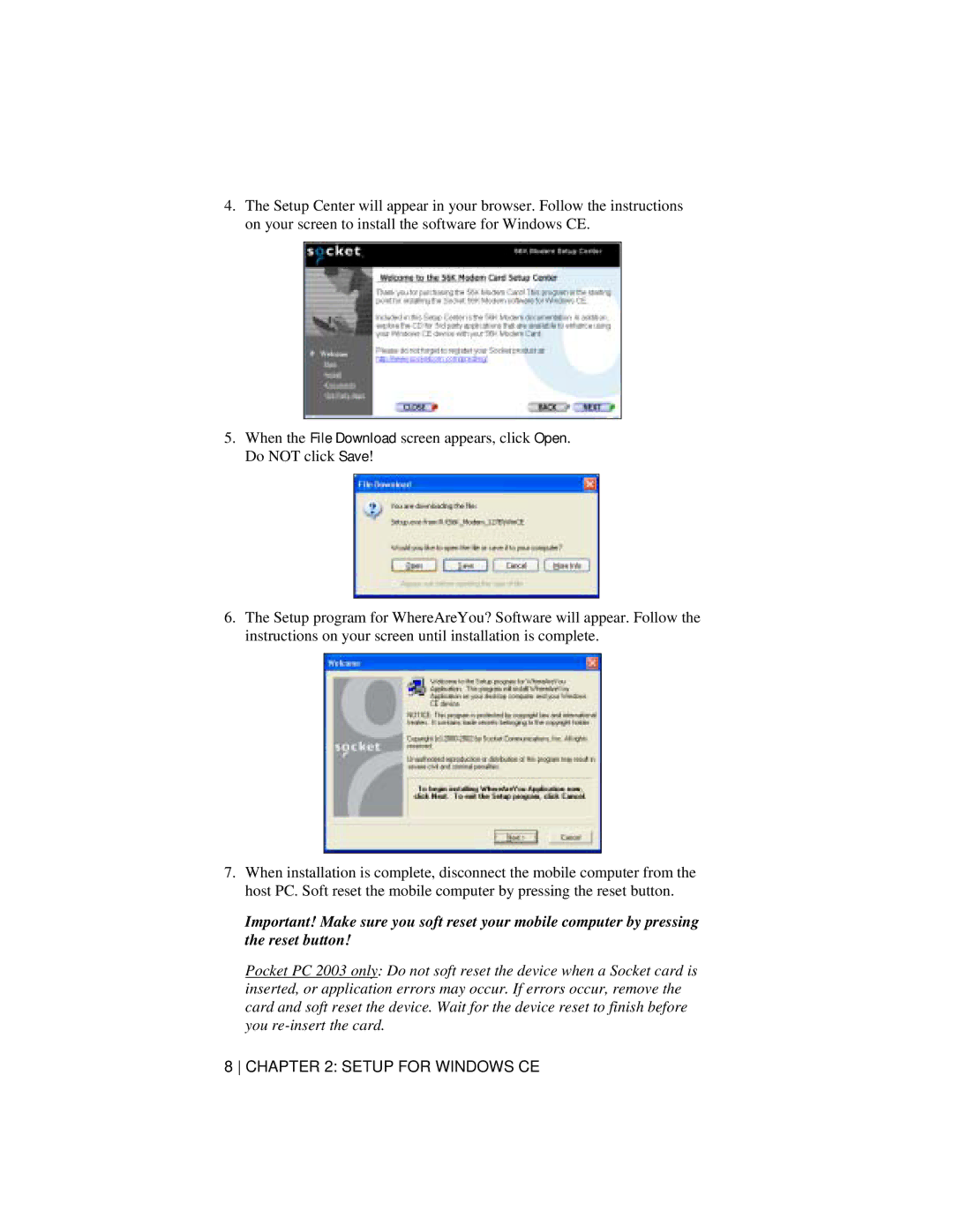 Socket Mobile 56K Modem Card manual Setup for Windows CE 