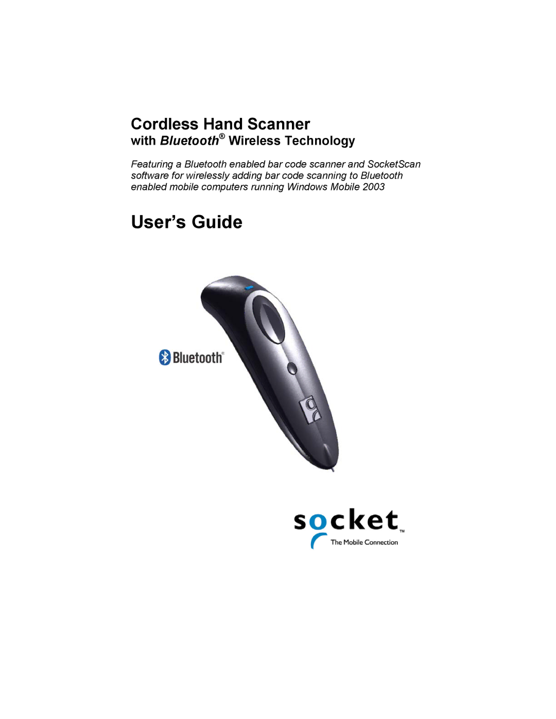 Socket Mobile 6410-00233 manual Cordless Hand Scanner, With Bluetooth Wireless Technology 