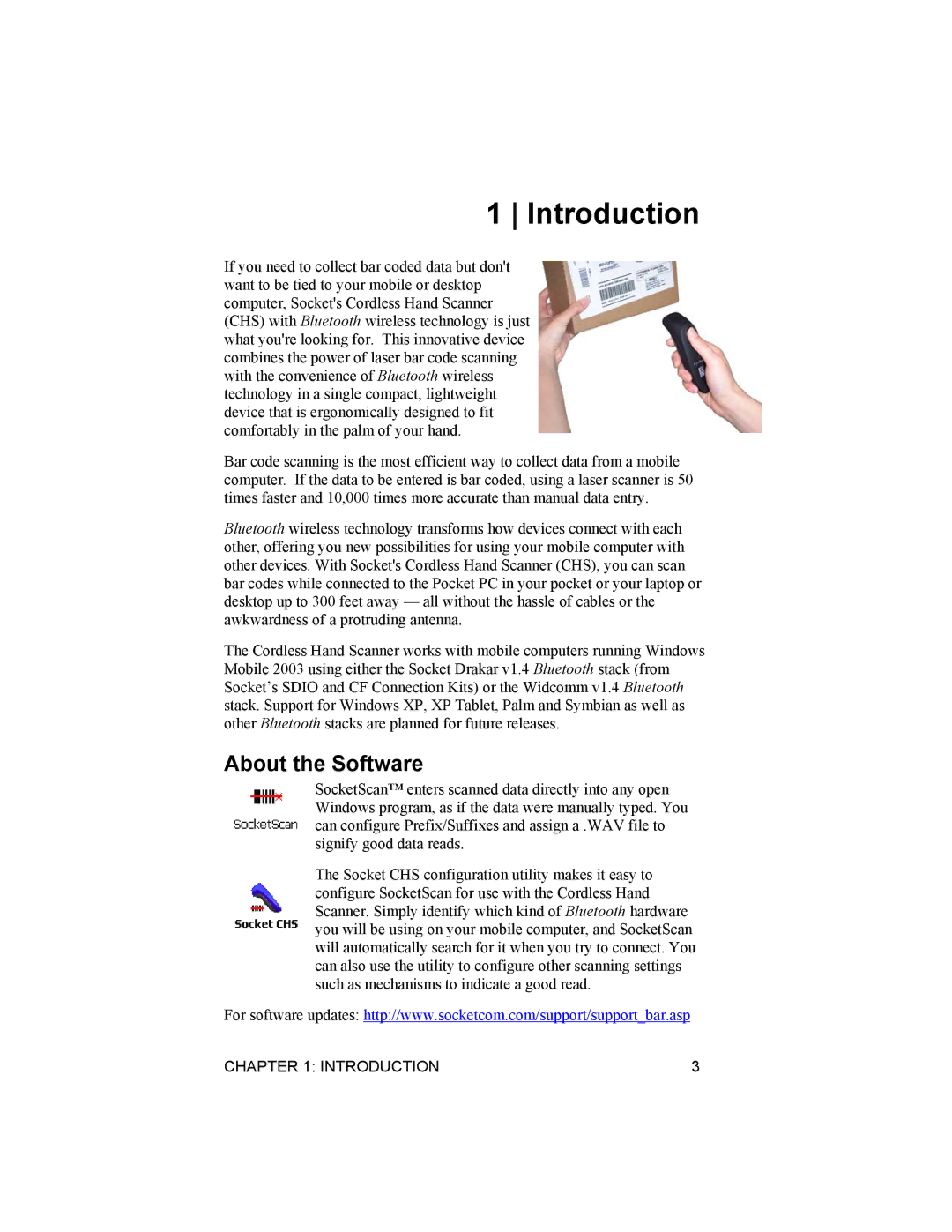 Socket Mobile 6410-00233 manual Introduction, About the Software 