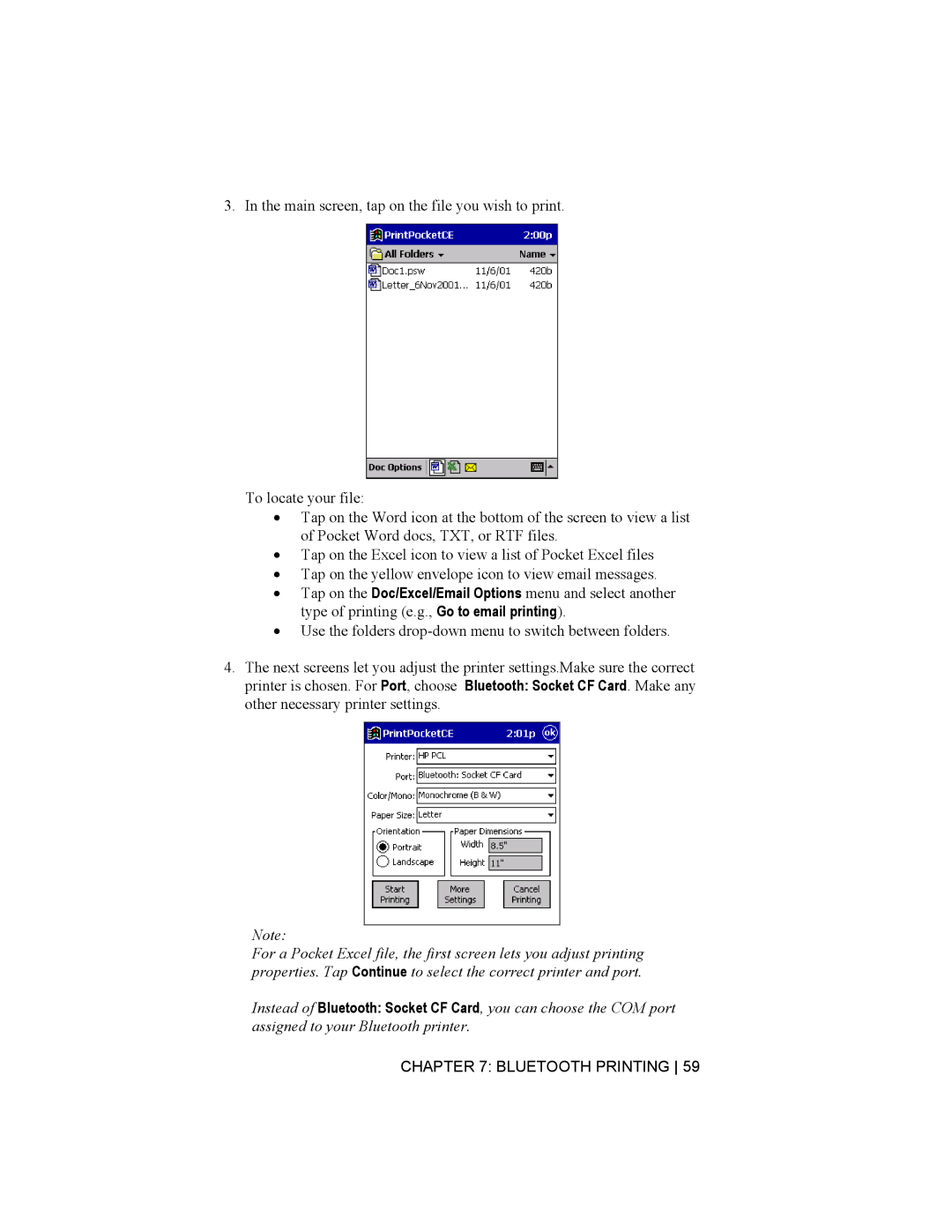 Socket Mobile Bluetooth Connection Kit manual Bluetooth Printing 