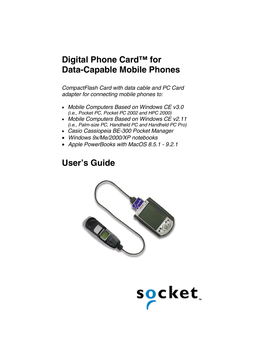 Socket Mobile Digital Phone Card for Data-Capable Mobile Phone manual User’s Guide 