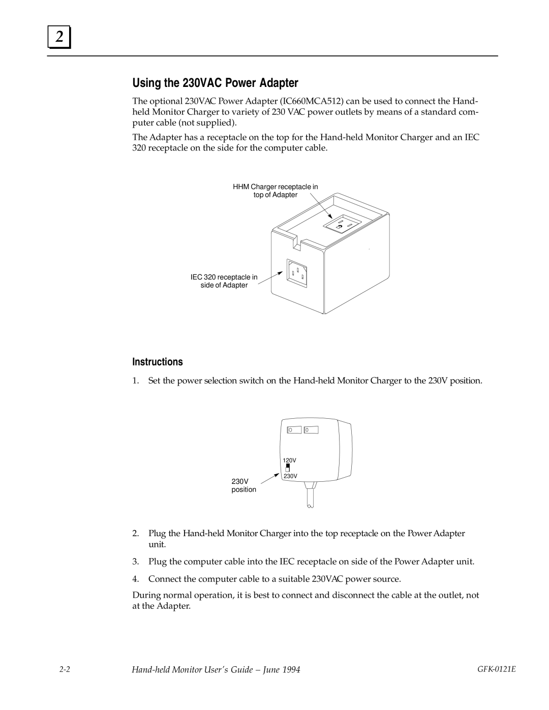 Socket Mobile GFK0121E manual Using the 230VAC Power Adapter, Instructions 