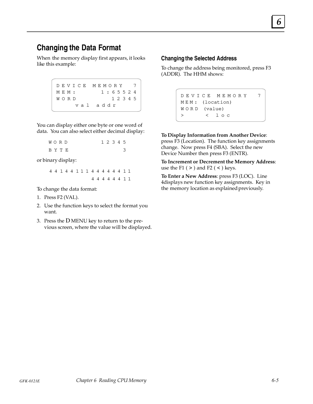 Socket Mobile GFK0121E manual Changing the Data Format, Changing the Selected Address 