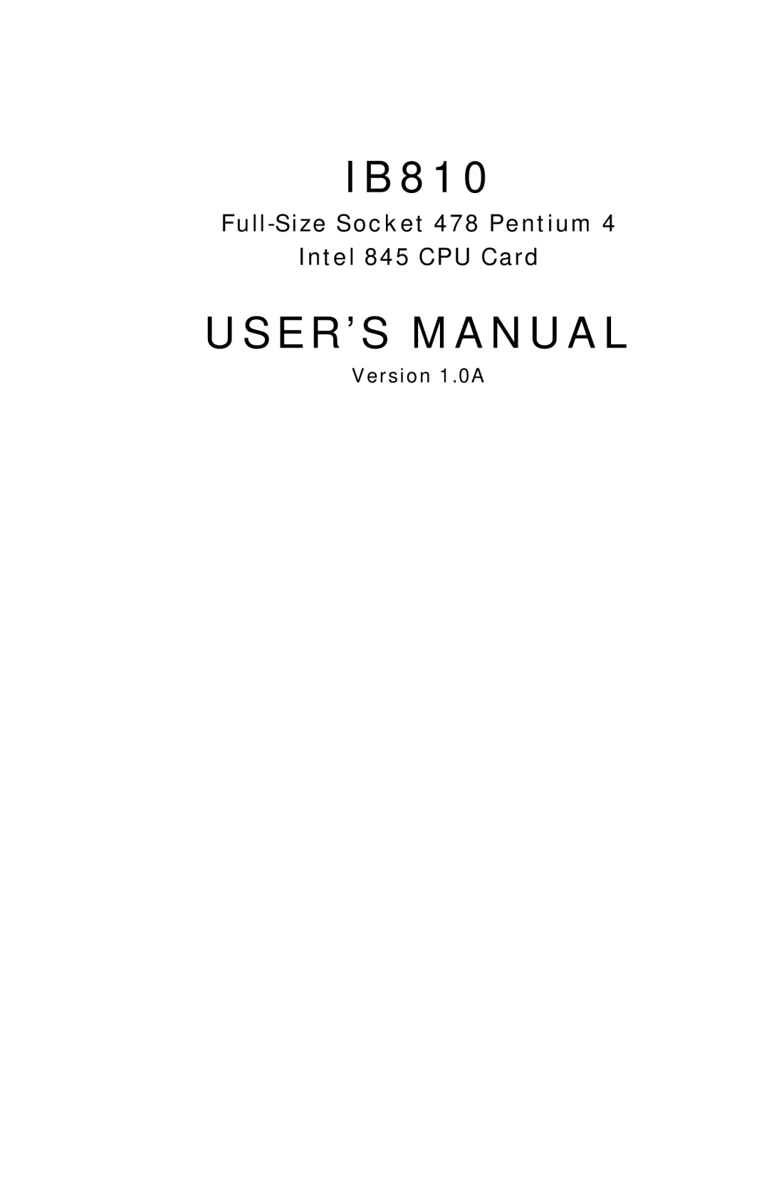 Socket Mobile IB810 user manual USER’S Manual, Version 1.0A 