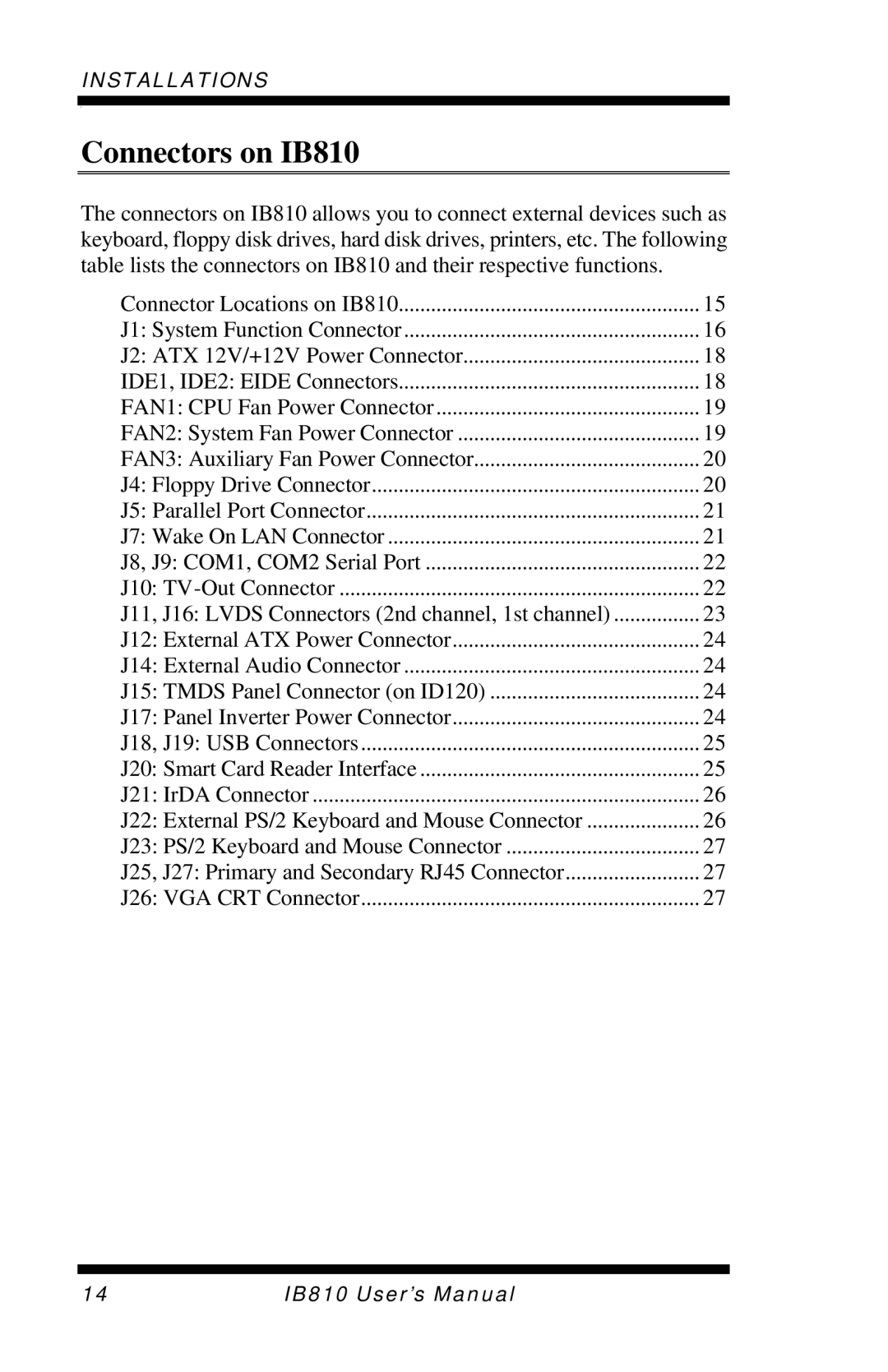 Socket Mobile user manual Connectors on IB810 