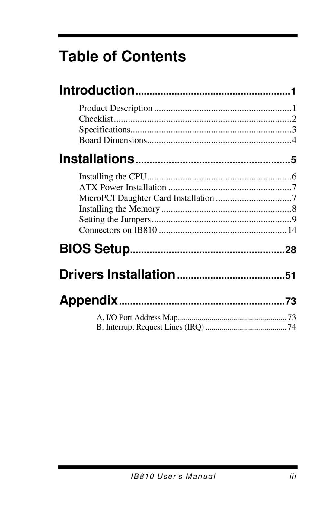 Socket Mobile IB810 user manual Table of Contents 