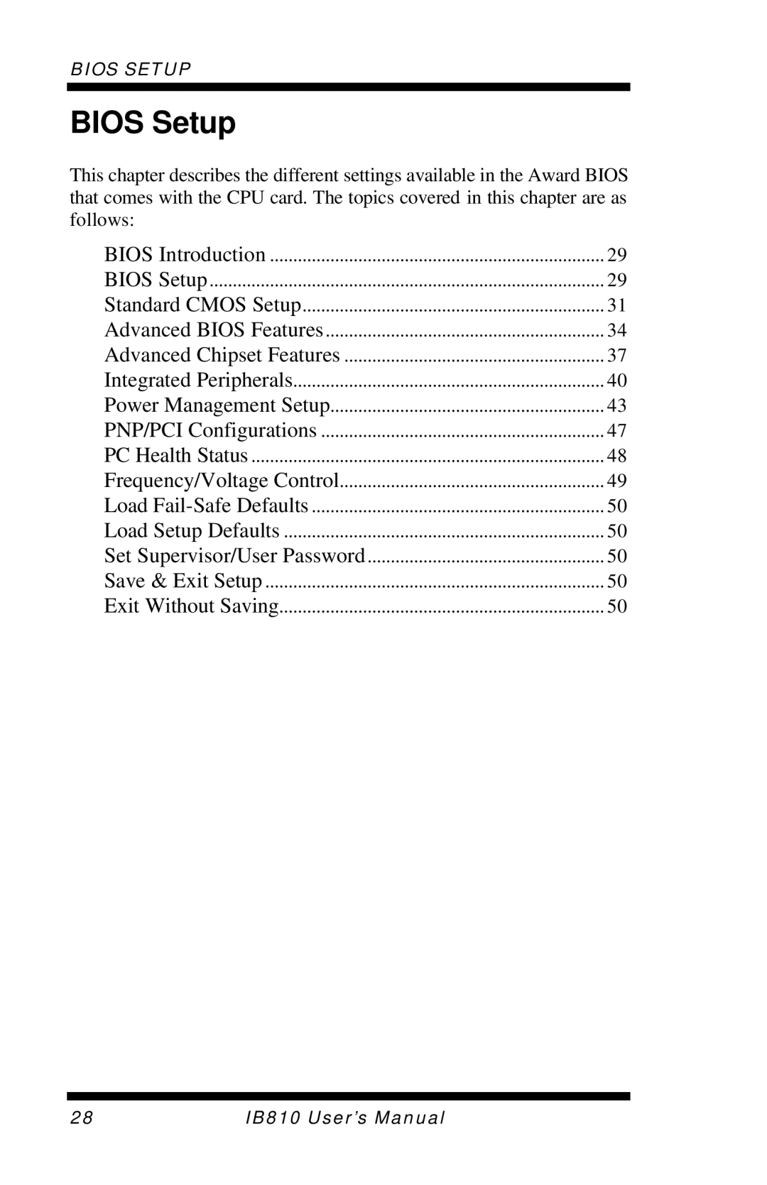 Socket Mobile IB810 user manual Bios Setup 