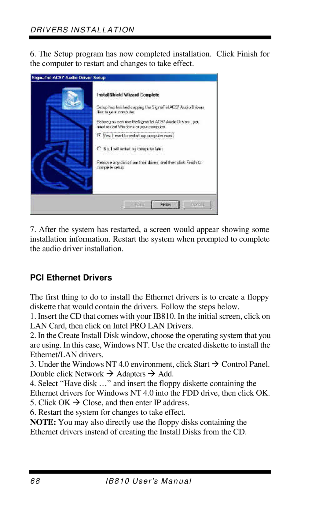 Socket Mobile IB810 user manual PCI Ethernet Drivers 