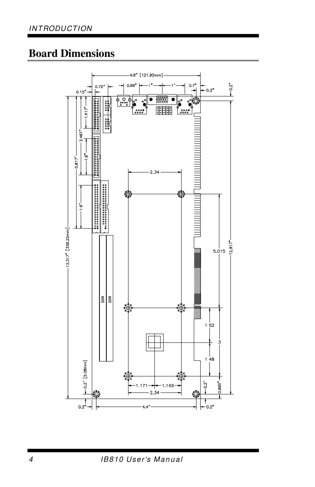 Socket Mobile IB810 user manual Board Dimensions 