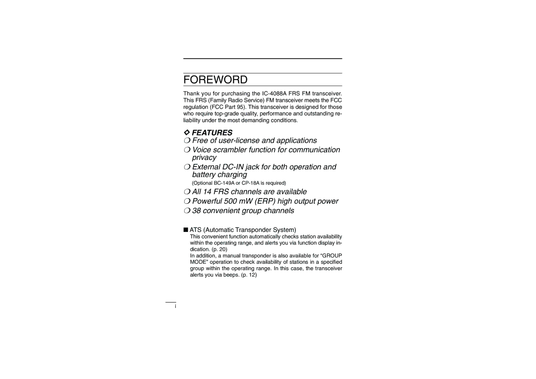 Socket Mobile IC-4088A instruction manual Foreword 