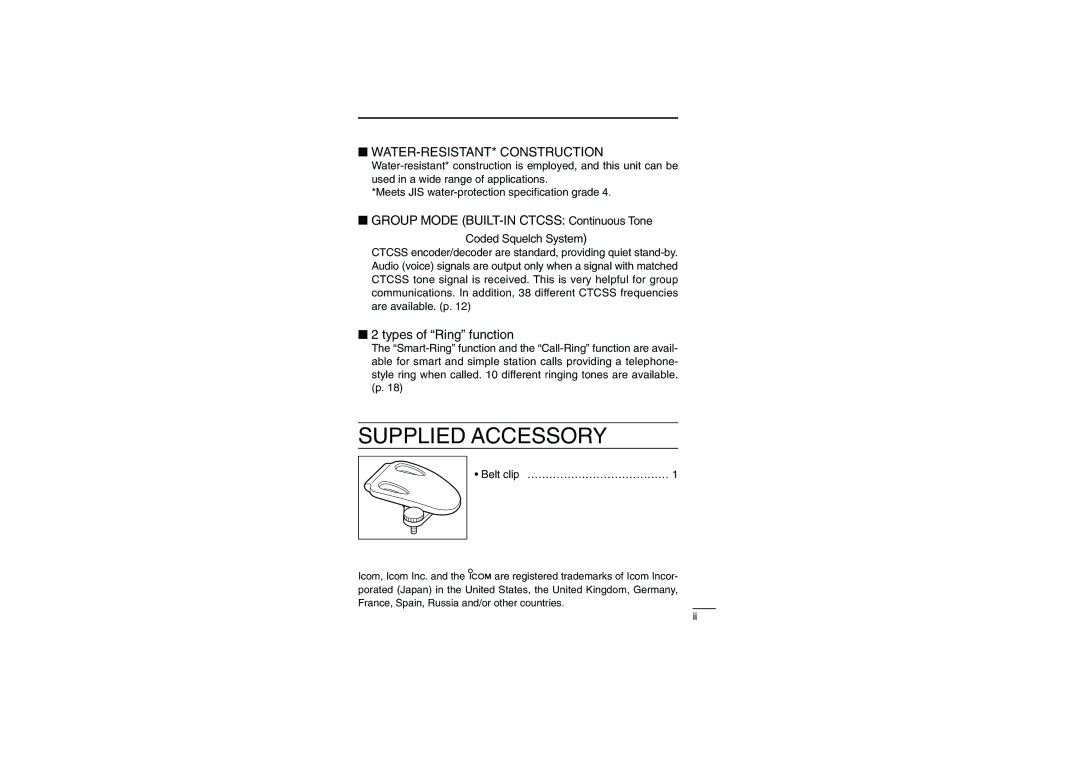 Socket Mobile IC-4088A instruction manual Supplied Accessory 