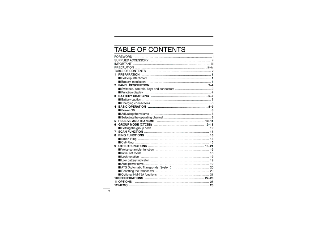 Socket Mobile IC-4088A instruction manual Table of Contents 